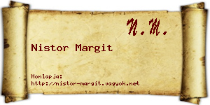 Nistor Margit névjegykártya